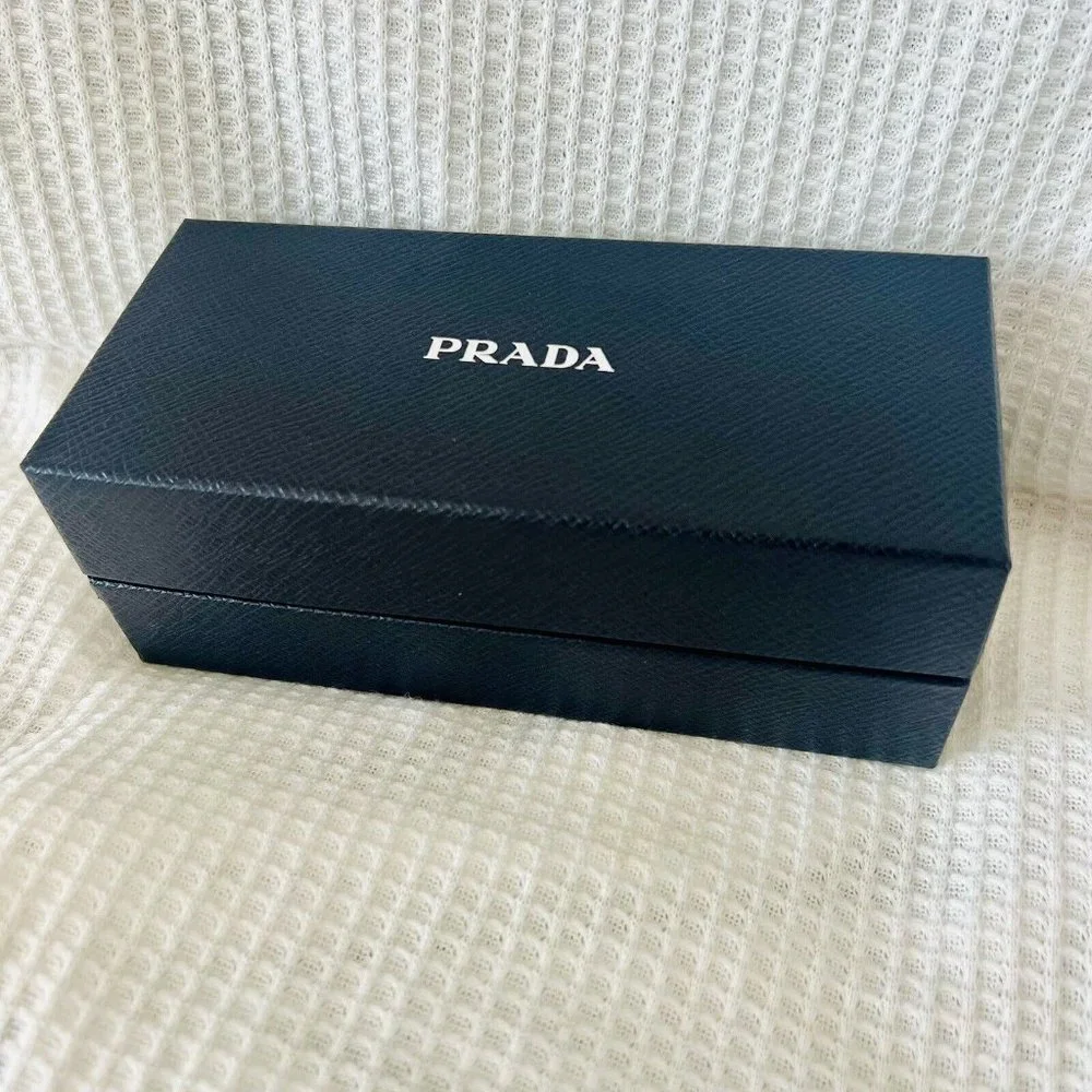 Prada PR 02ZS Square Sunglasses Black Plastic Dark Grey Gradient Silver Unisex - Picture 13 of 14